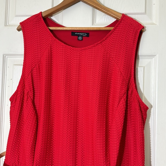 Women’s Red Dress Size 20 W Waffle Pattern Holiday Dress - Picture 5 of 9